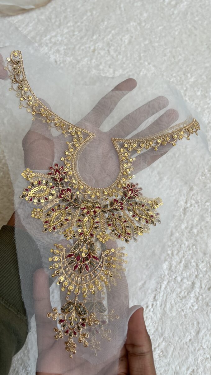 Ethnic White Base Neckline