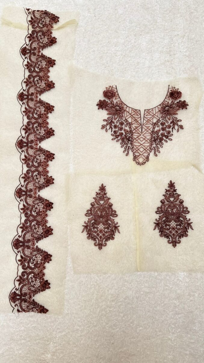 Neckline + pair of motif + yard patch