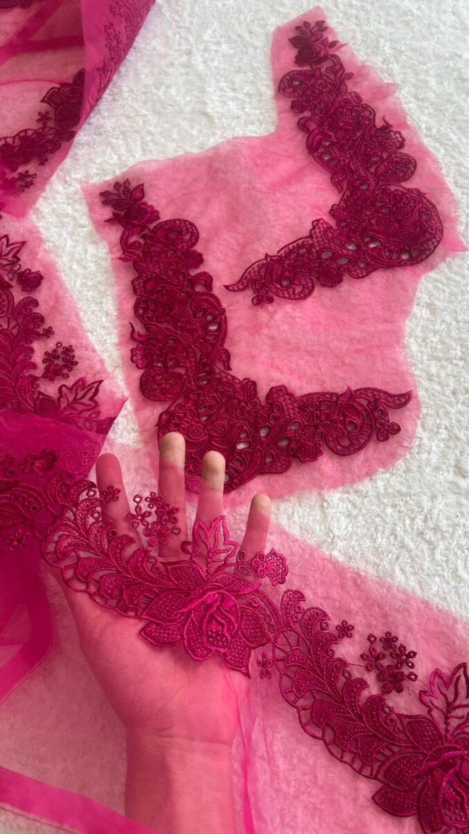 Shocking Pink Set (Yard Hemline & Corners)