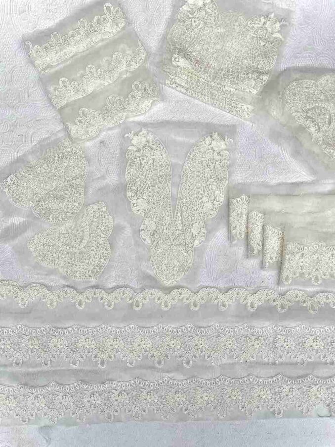 Dyeable set (Neckline, bunches, front back daman & Dupatta pallu) ❕